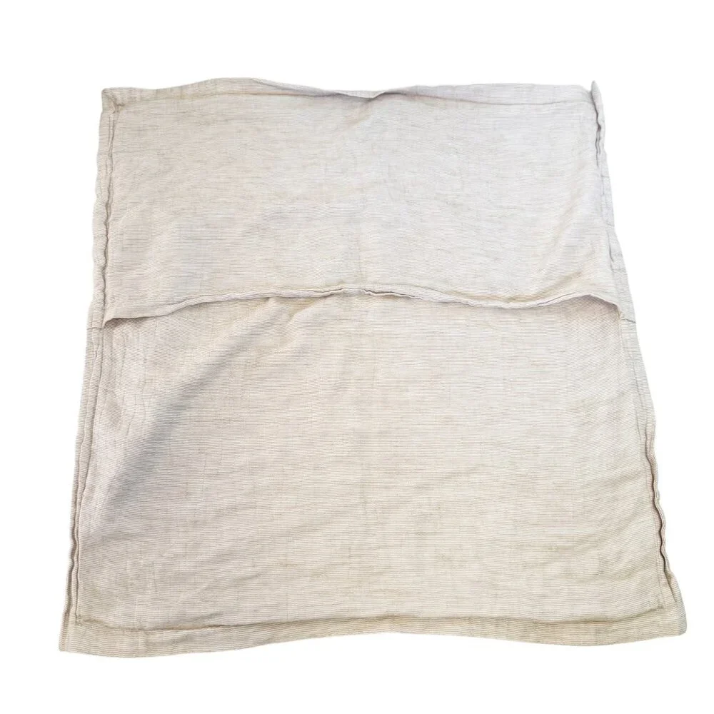 Restoration Hardware Relaxed Pinstripe Washed Cotton Linen Pillowcase 27x29